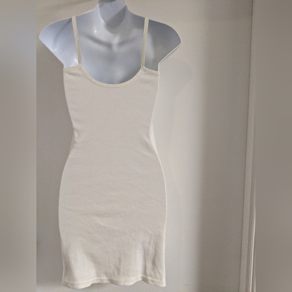 Nike Center Swoosh Logo spaghetti strap bodycon dress white black - Picture 5 of 8